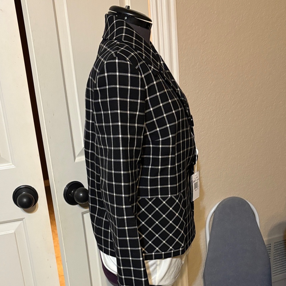 Michael Kors Black and White Grid Blazer - Picture 2 of 7